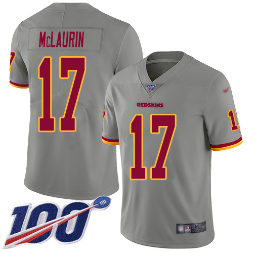 Washington Redskins Limited Gray Youth Terry McLaurin Jersey NFL Football #17 100th Season Inverted